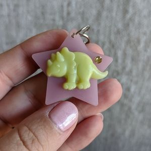 🌈BOGO🌈 Resin Keychain - Triceratops Dinosaur